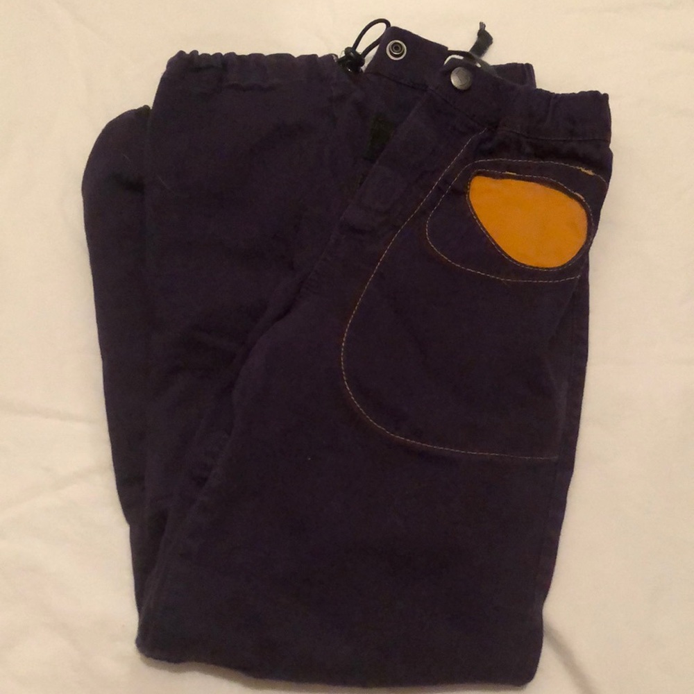 E9 climbing pants purple/yellow